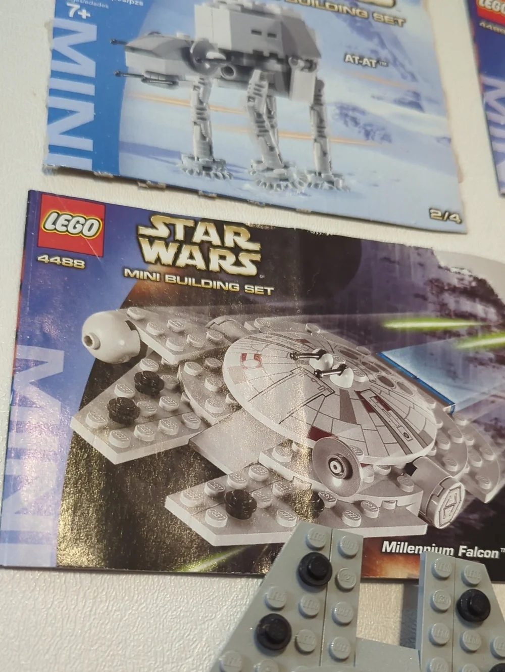 Star Wars Lego Bundle At-At And Millennium Falcon Mini Building Set 4489 4488